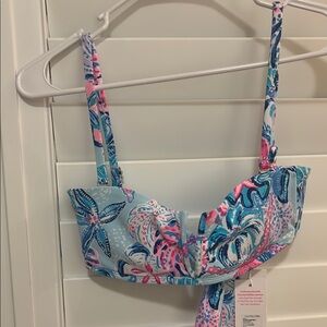 Lilly Pulitzer Blue Patterned Bikini Top